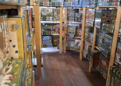 Puzzles on shelves